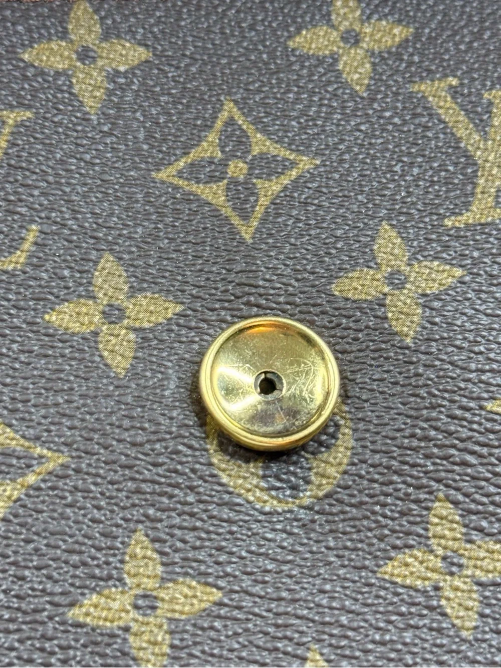 Louis Vuitton Monogram Foldover Clutch in Brown and Tan Leather Trim - Picture 8 of 16